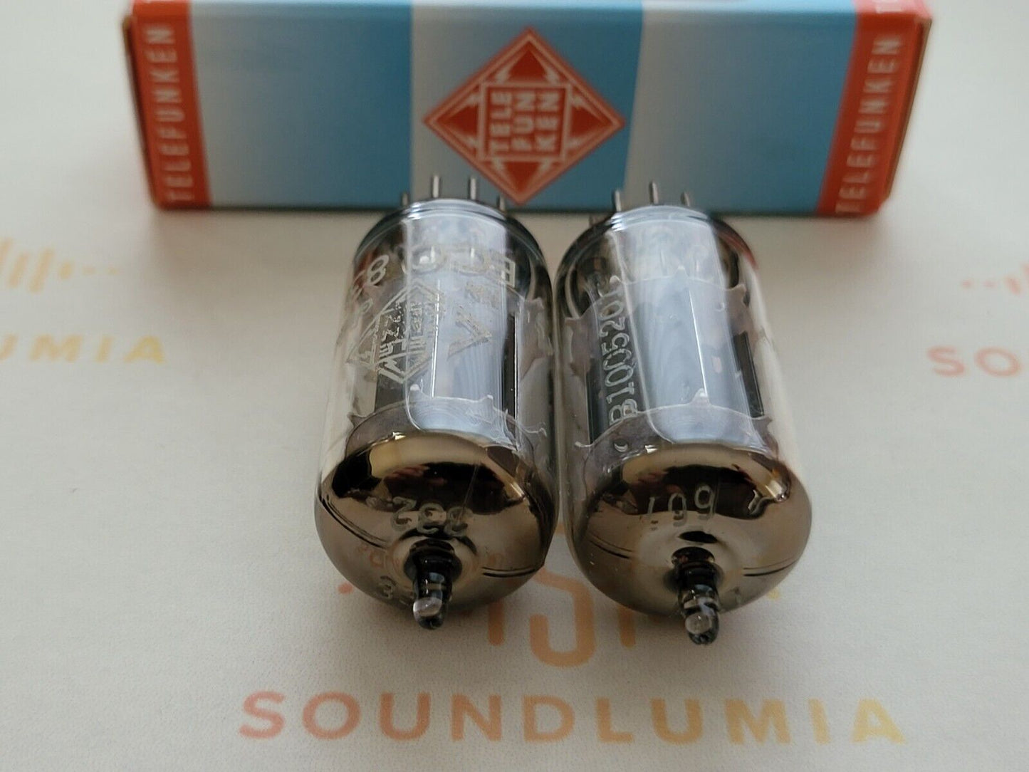 Telefunken ECC83 Smooth Plates Matched Pair ◇ Bottom - Berlin 1965 - Same Code