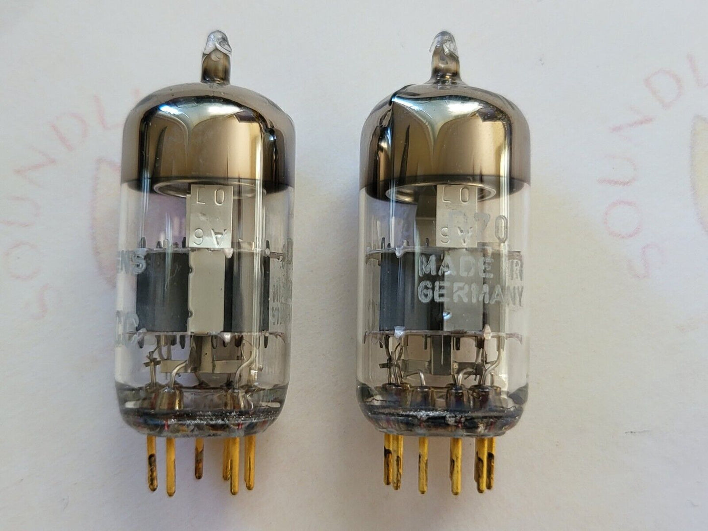 Siemens E88CC = 6922 A-Frame Silver Shields Matched Pair - Munich A6 0J  - NOS