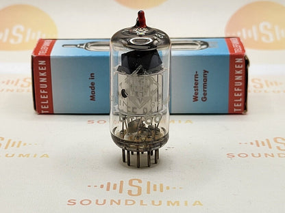 1x Telefunken EF86 6267 Silver Shields Red Tip - ◇ Bottom - Ulm 1962 - NOS