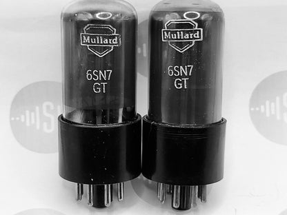 Mullard 6SN7GT = VT-231 Smoke Glass Matched Pair - Tottenham, GB 1955 (J5C)