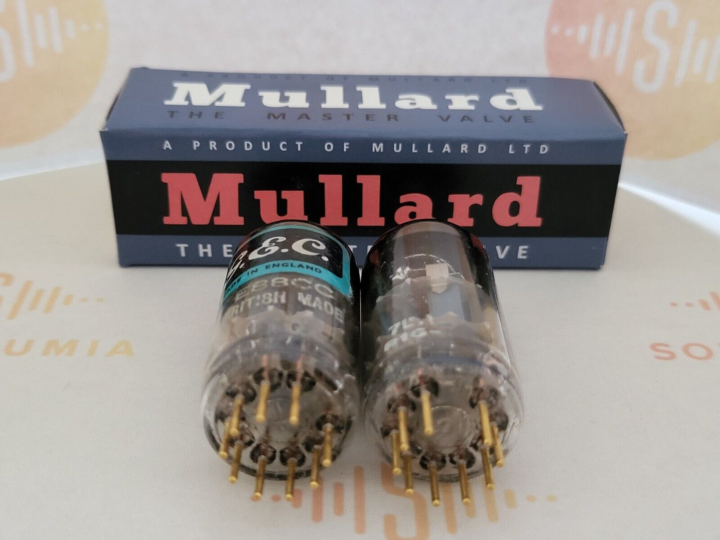 Mullard E88CC 6922 Matched Pair - G.E.C. Label - Mitcham 1961 7L1 - Near NOS