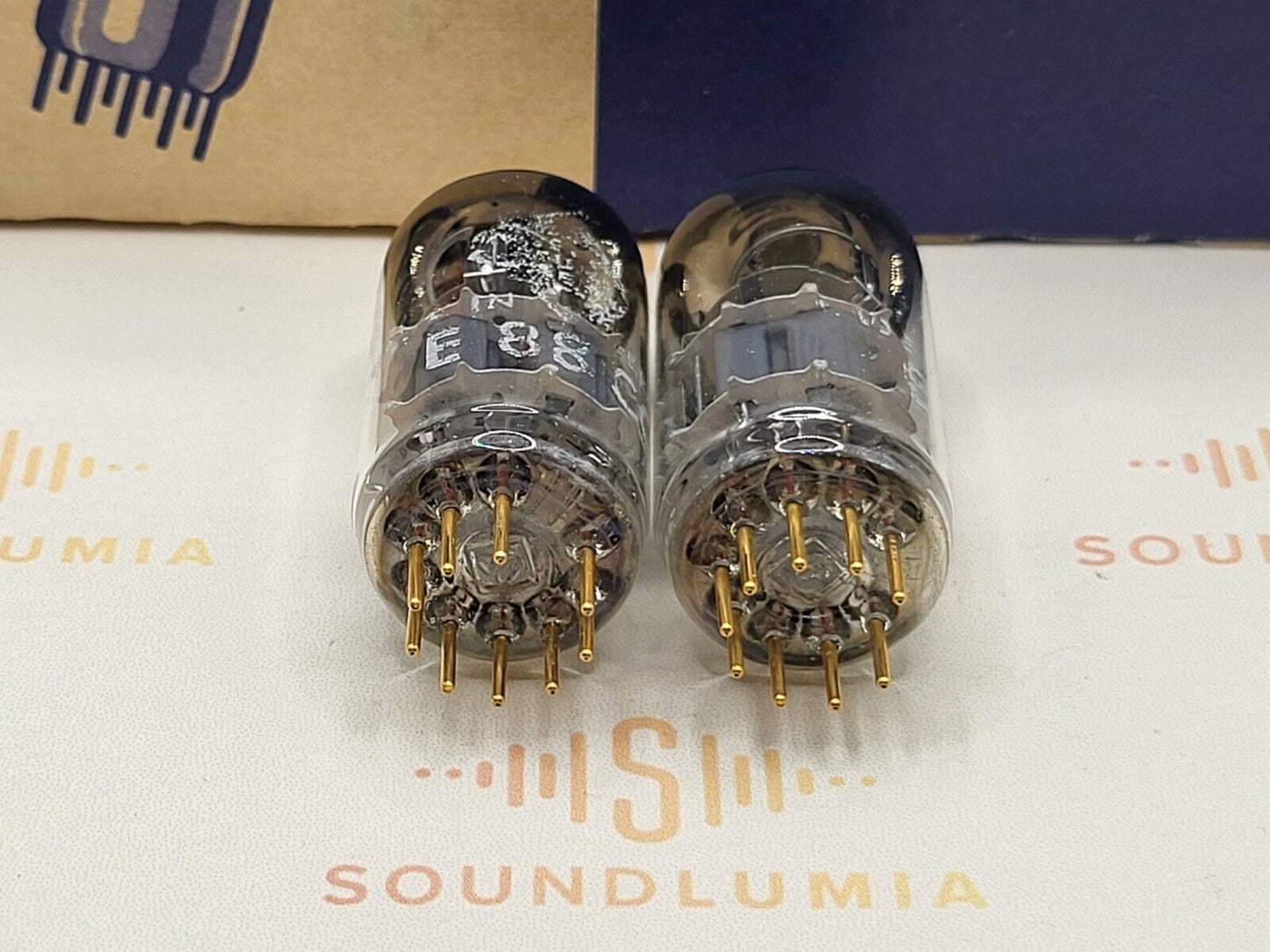 Telefunken E88CC = 6922 Matched Pair ◇ Bottom - Ulm 1968 - Strong NOS