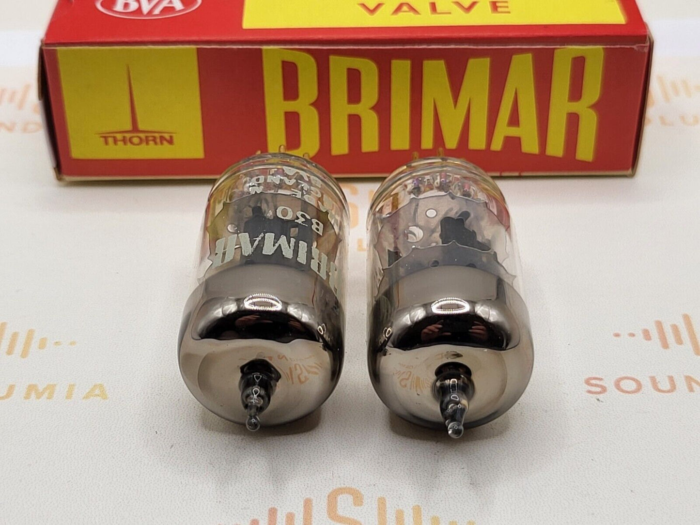 Brimar B309 (ECC81+) Black Plates Gold Pin Matched Pair - 1960/62 - BVA - Strong