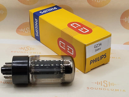 1x Philips GZ34 5AR4 Rectifier Tube - Sittard, NL 1958 (f31 X8L) - Near NOS