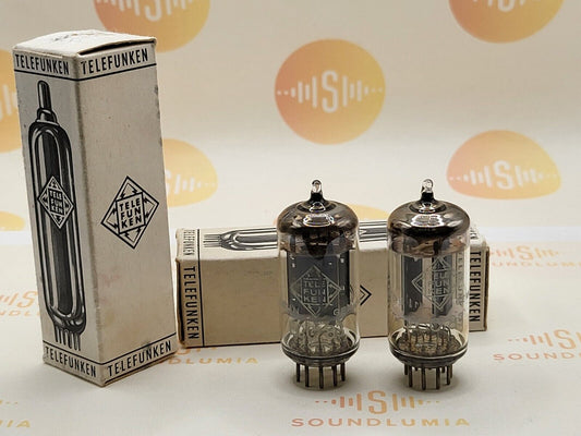 Telefunken ECC83 Smooth Plates Matched Pair ◇ Berlin '69 - Same Code - Strong