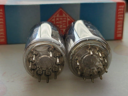 Telefunken ECC81 12AT7 Matched Pair - ◇ Bottom - Berlin 1956/57 - Near NOS