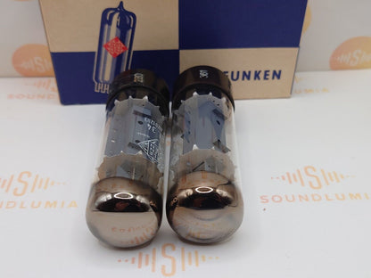 Telefunken EL34 6CA7 OO Getter 5-Slot Plates Anode Wings Matched Pair - Ulm '60s