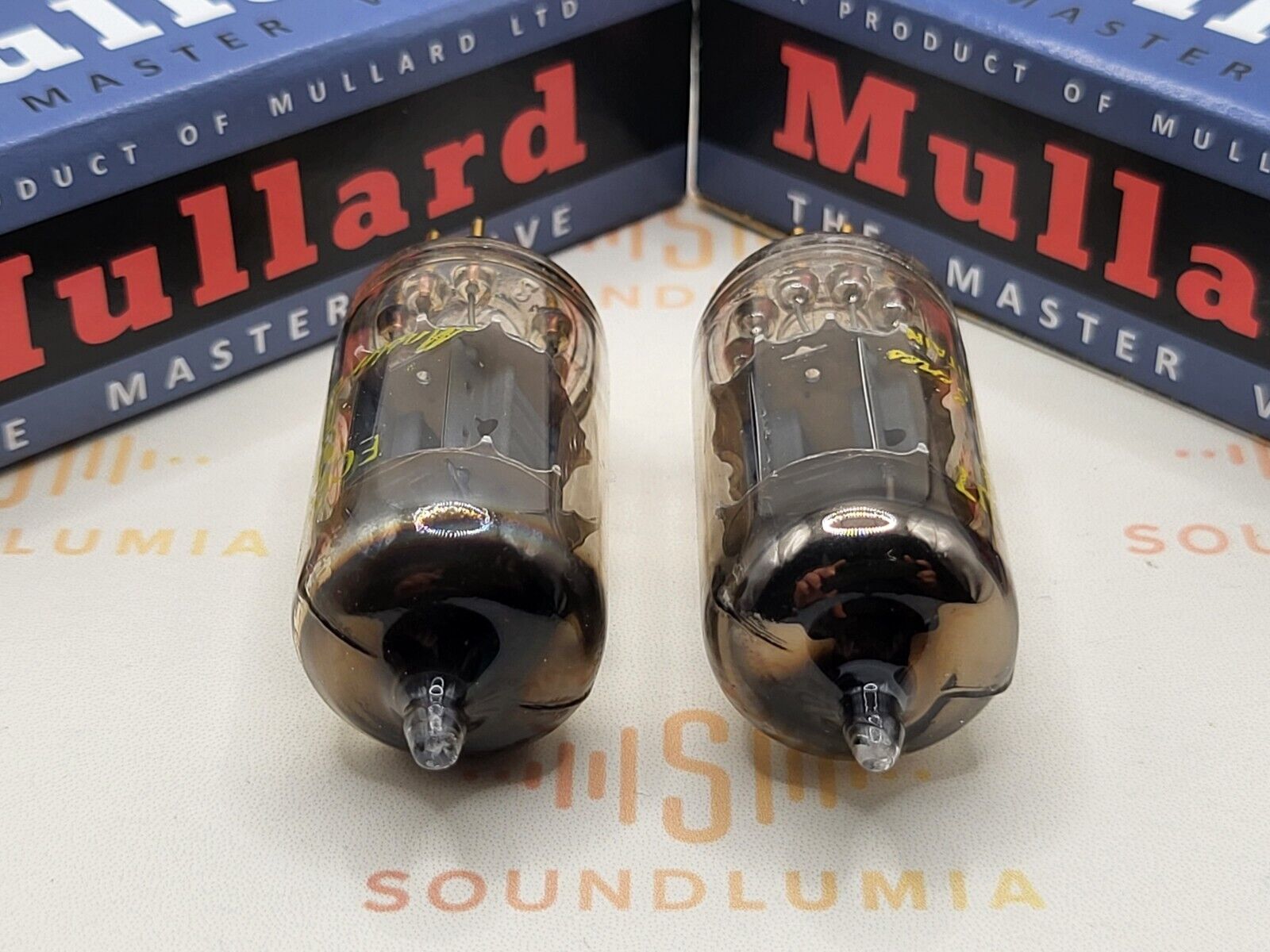 2x Mullard 12AU7 ECC82 Short Plates Gold Pin - 10M Master Series -  Blackburn '61