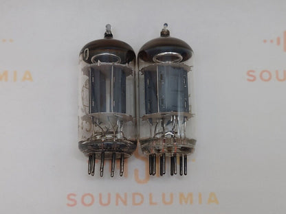 2x Telefunken ECC82 12AU7 Long Ribbed Plates Pre ◇ Bottom- Berlin '53 -Same Code