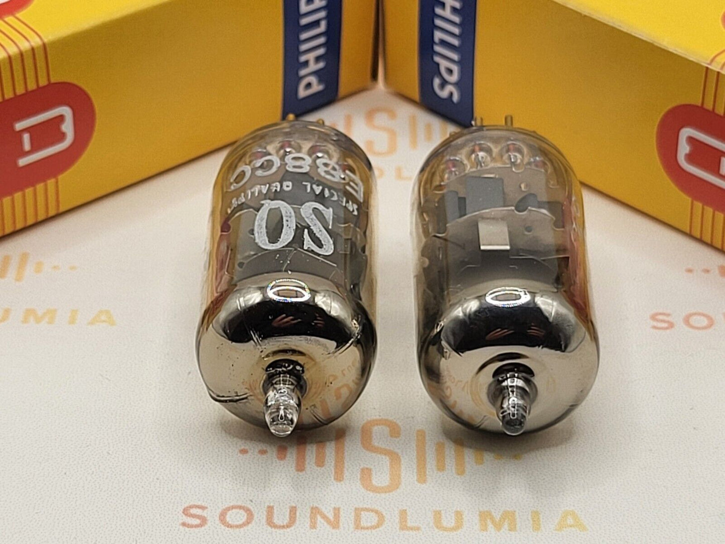 Philips Miniwatt SQ E88CC = 6922 Matched Pair - Heerlen, NL 1962  - Strong NOS