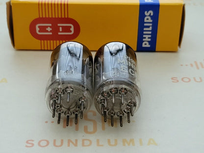 Philips ECC81 12AT7 Foil D-getter Matched Pair - Heerlen, NL '60 TK2 - Same Code