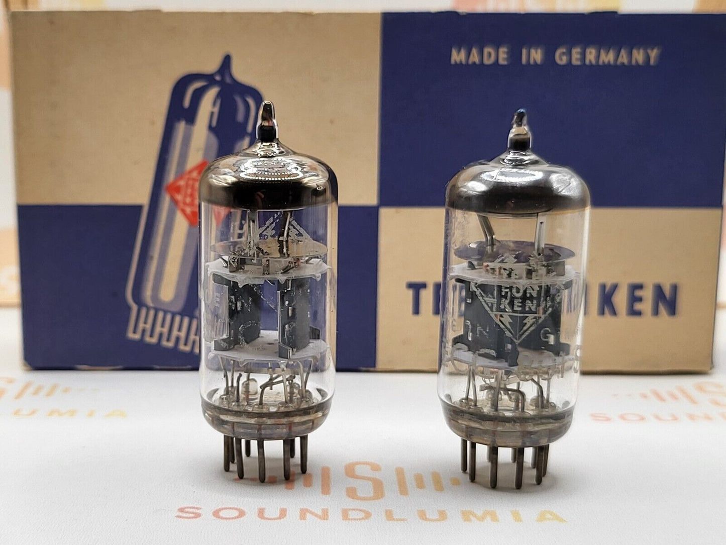 Telefunken ECC801S = E81CC = 6201 ◇ Bottom Matched Pair - Ulm '65/'66 - Strong