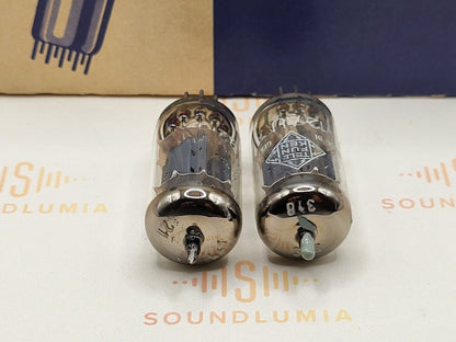 Telefunken ECC82 Smooth Plates Matched Pair w/ Select Tube  ◇ Berlin '62/'63 NOS