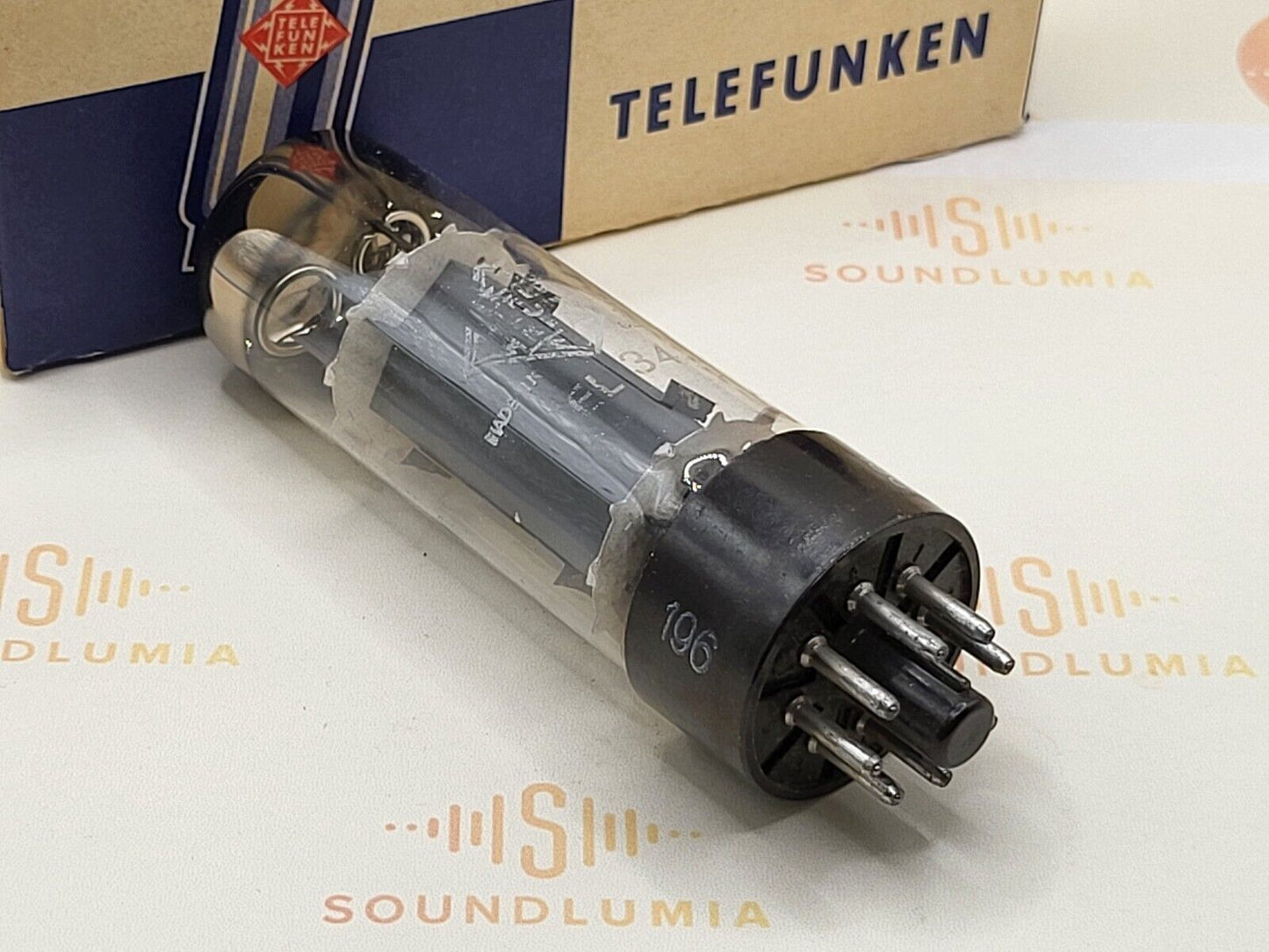 1x Telefunken EL34 6CA7 - Wing Plates - Double O Getter - Ulm 1961 - Tests NOS