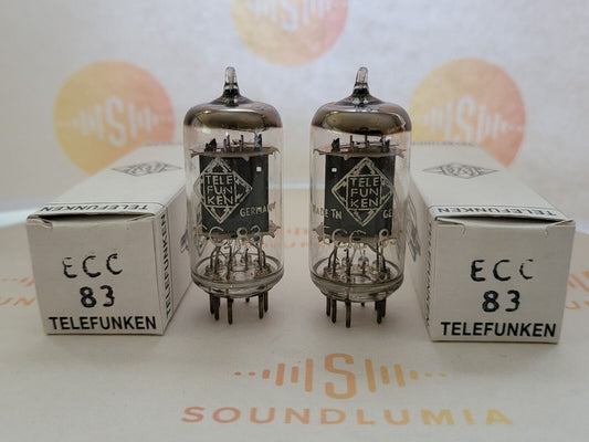 Telefunken ECC83 12AX7 passendes Paar 17 mm gerippte Platten ◇ Basis - Berlin 1957 