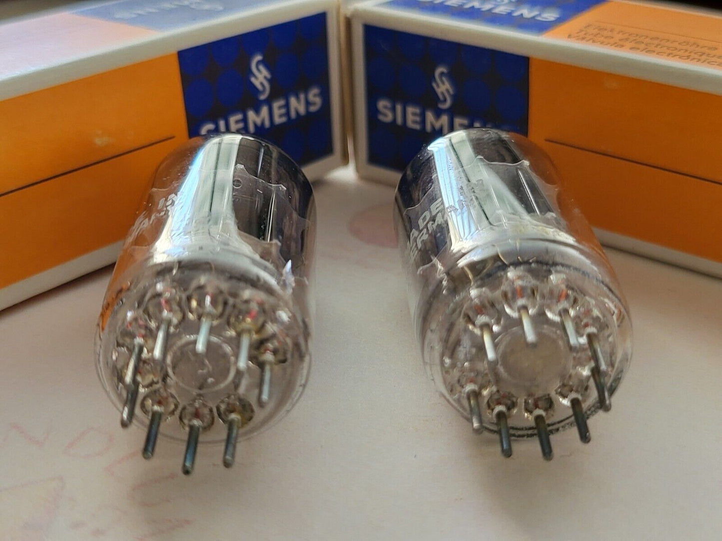 Siemens ECC83 12AX7 Short Plates Matched Pair in Orig. Boxes - I62 ‡4G/‡4K - NOS