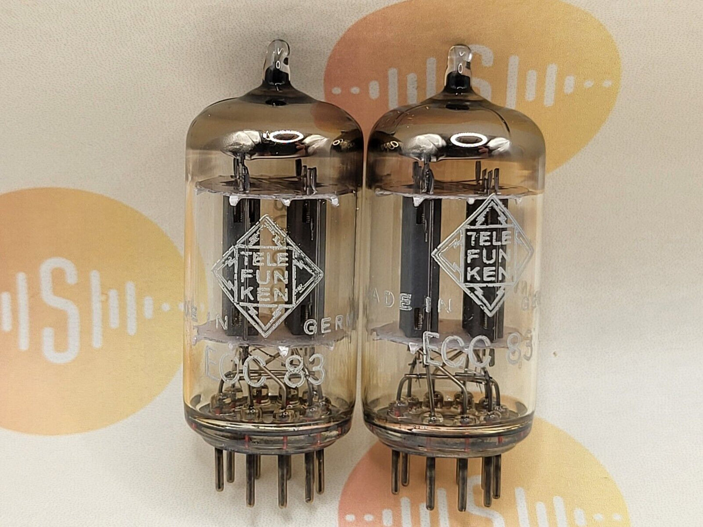 Telefunken ECC83 12AX7 17mm Smooth Plates Matched Pair ◇ - Berlin '69 - Strong