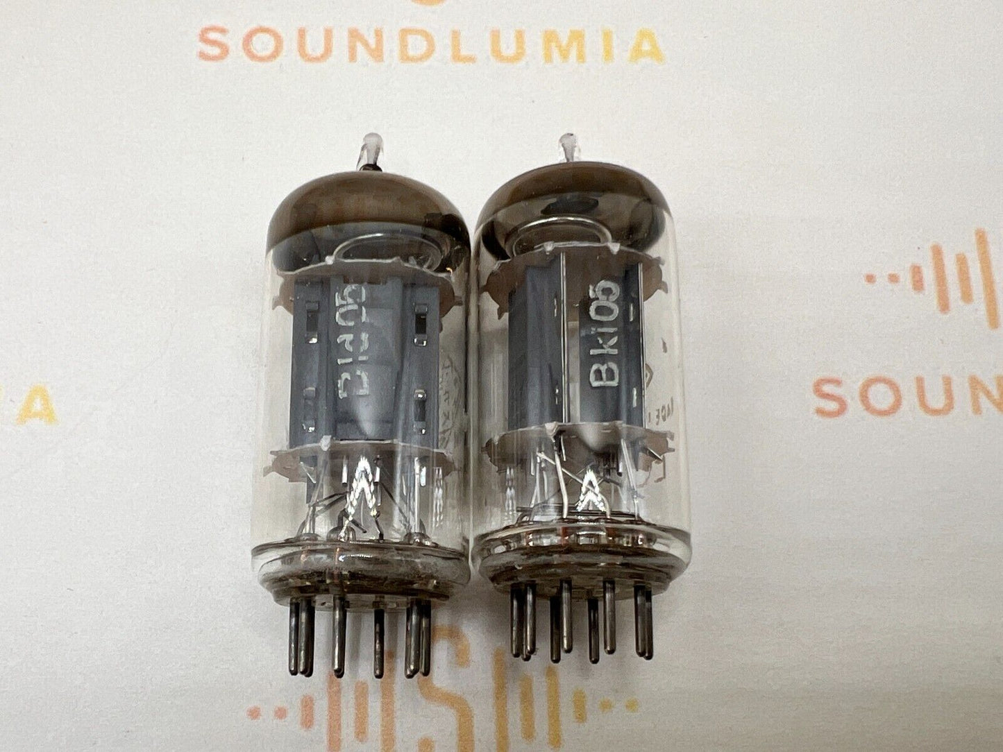 Telefunken ECC82 12AU7 Ribbed Plates ◇ Matched Pair - Berlin '57 - Near NOS