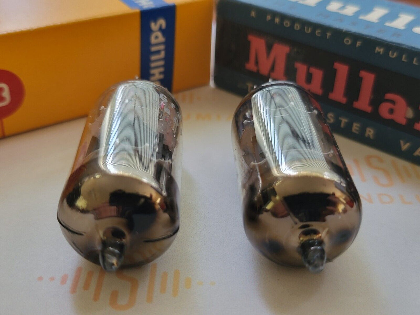 Mullard 12AU7 ECC82 Matched Pair Philips/Shield Logo - Blackburn '64/'65 -Strong