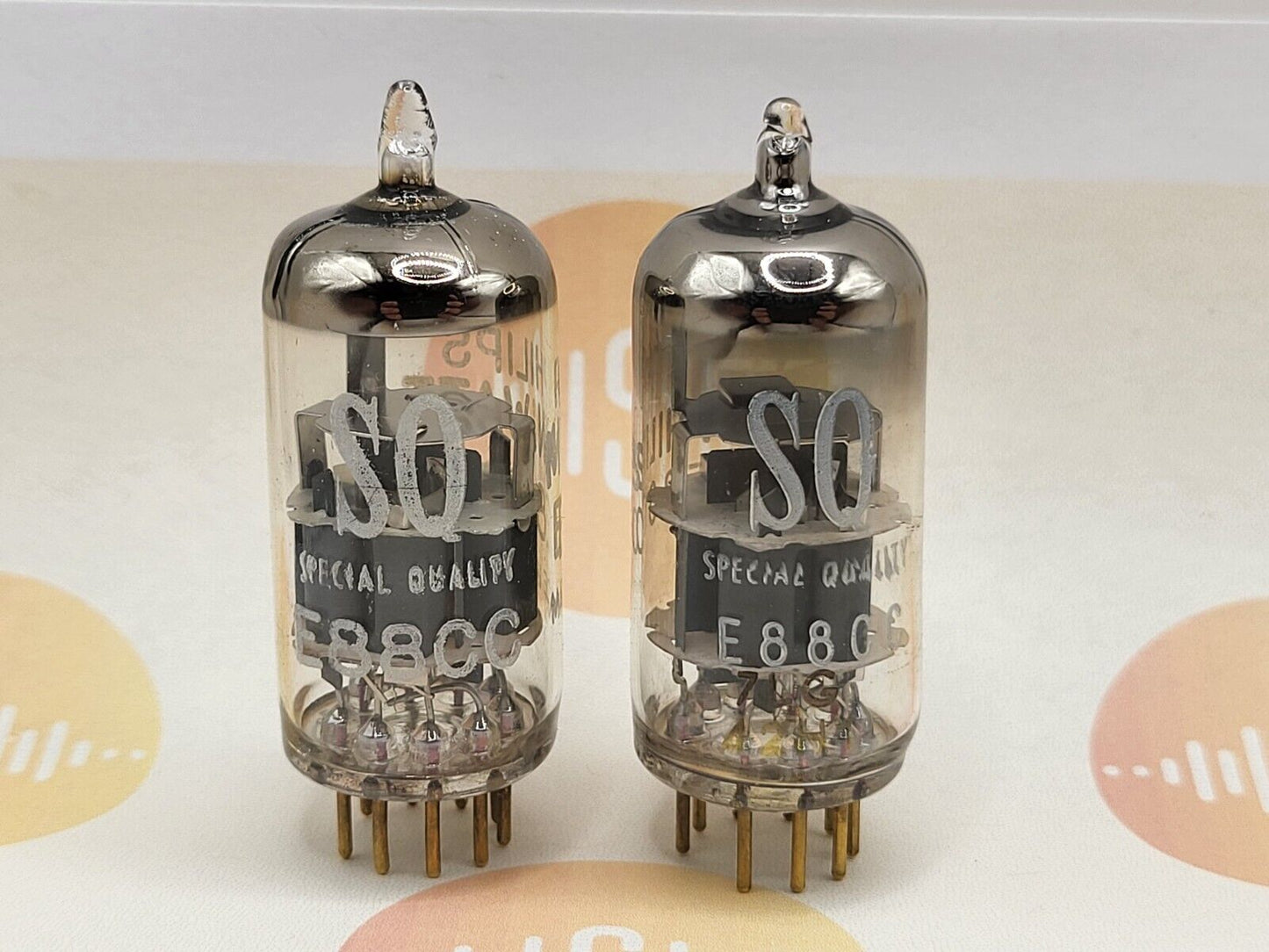 Philips Miniwatt SQ E88CC = 6922 Matched Pair - Heerlen, NL 1962  - Strong NOS