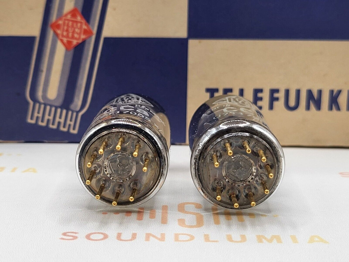 2x Telefunken CCa (E88CC+) PostRöhre Matching Codes - ◇ Bottom - Ulm '67