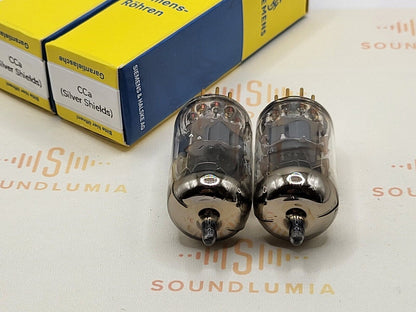 2x Siemens CCa (E88CC+) Silver Shields Dual Stage Getter - Munich '67 (A3 7L)