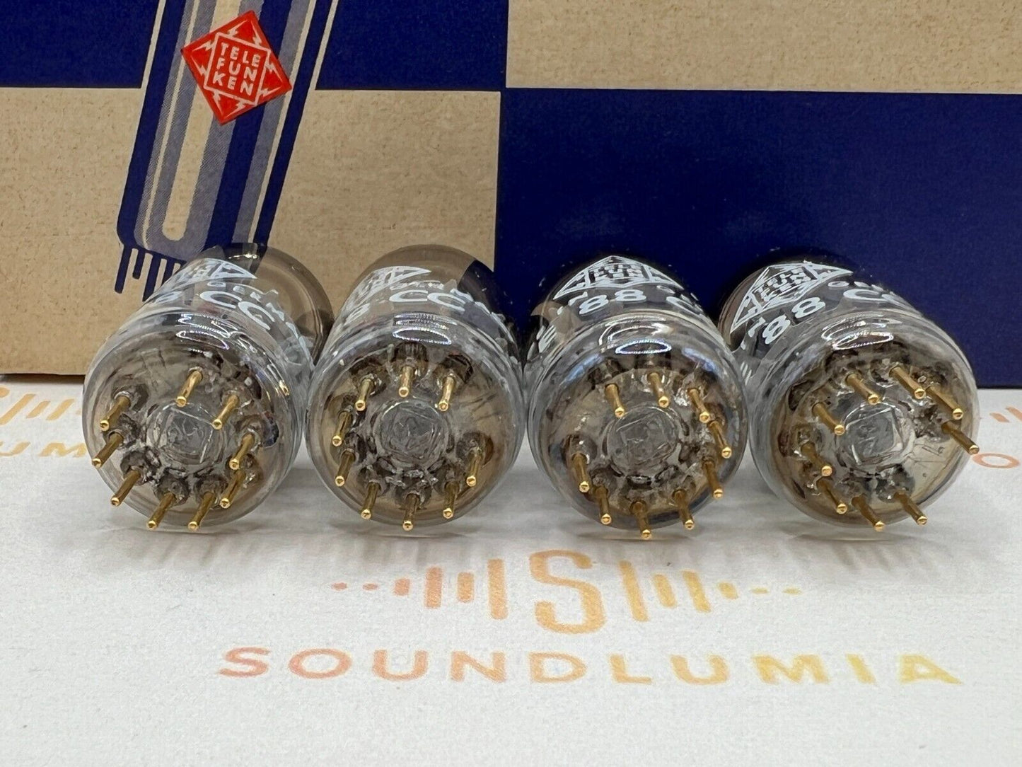 4x Telefunken E88CC Matching Codes Original Industrial Packaging ◇ Ulm '65 - NIB