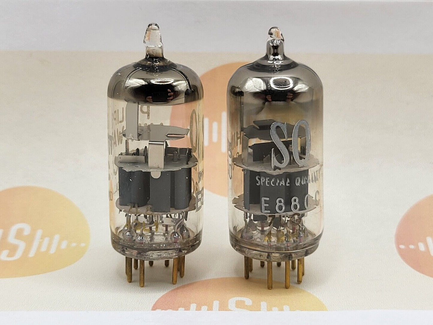 Philips Miniwatt SQ E88CC = 6922 Matched Pair - Heerlen, NL 1962  - Strong NOS