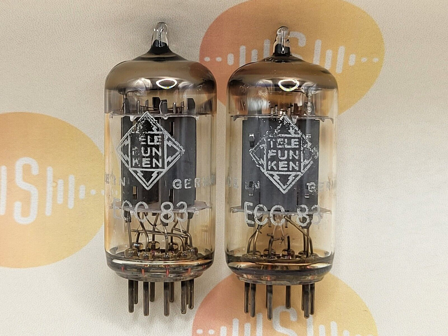 Telefunken ECC83 12AX7 17mm Smooth Plates Matched Pair ◇ - Berlin '69 - Near NOS