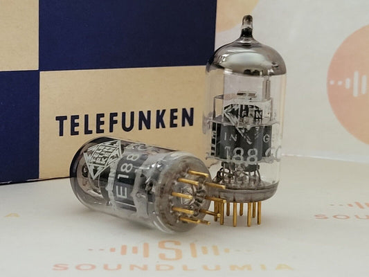 Telefunken E188CC = 7308 Matched Pair ◇ Bottom - Ulm 1968 - NOS