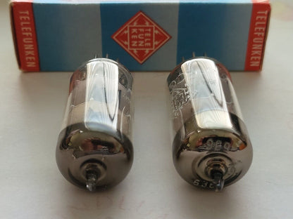 Telefunken ECC81 12AT7 Matched Pair - ◇ Bottom - Berlin 1956/57 - Near NOS