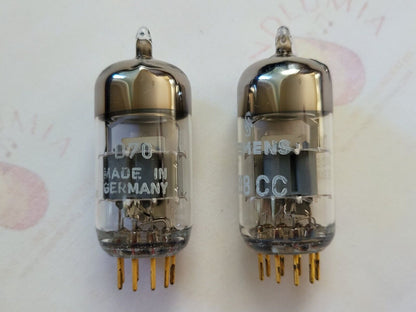 Siemens E88CC = 6922 A-Frame Silver Shields Matched Pair - Munich A6 0J  - NOS