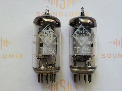 Telefunken EF86 6267 O-getter Matched Pair - Diamond Bottom - Ulm 1958/59 - NOS