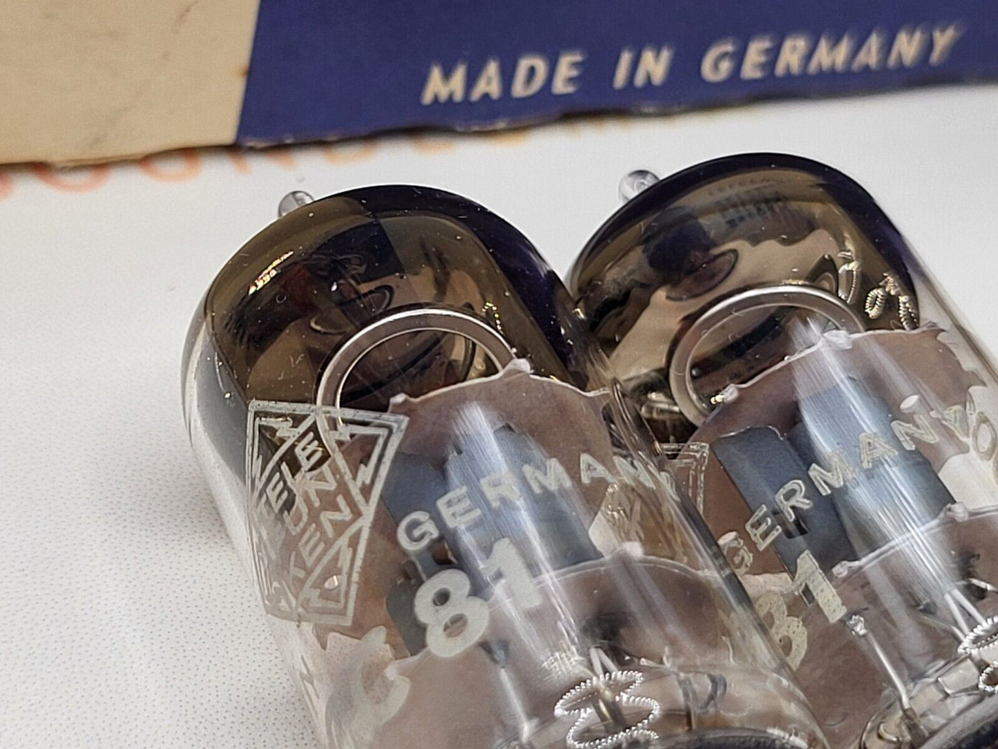 2x Telefunken ECC81 12AT7 ◇ Bottom - Berlin '60 - Same Code - Strong