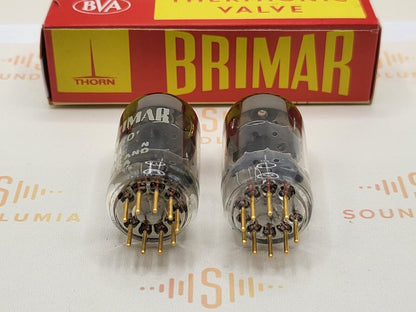 Brimar B309 (ECC81+) Black Plates Gold Pin Matched Pair - 1960/62 - BVA - Strong