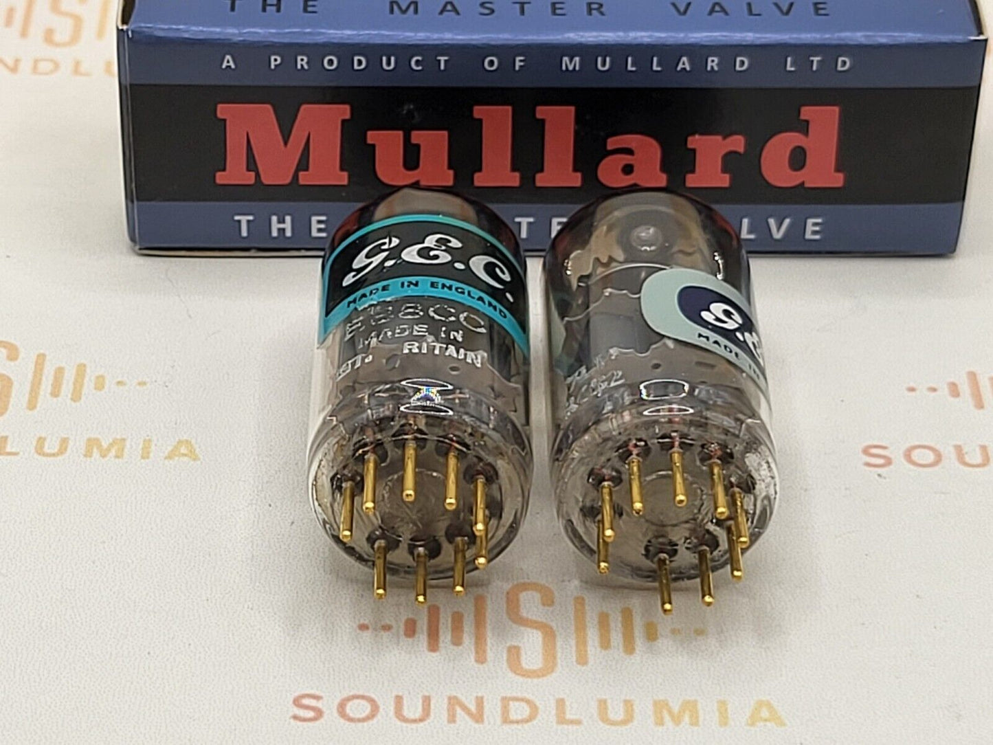 Mullard E88CC 6922 Matched Pair - GEC Label - Mitcham, GB 1965/66 7L1  - NOS