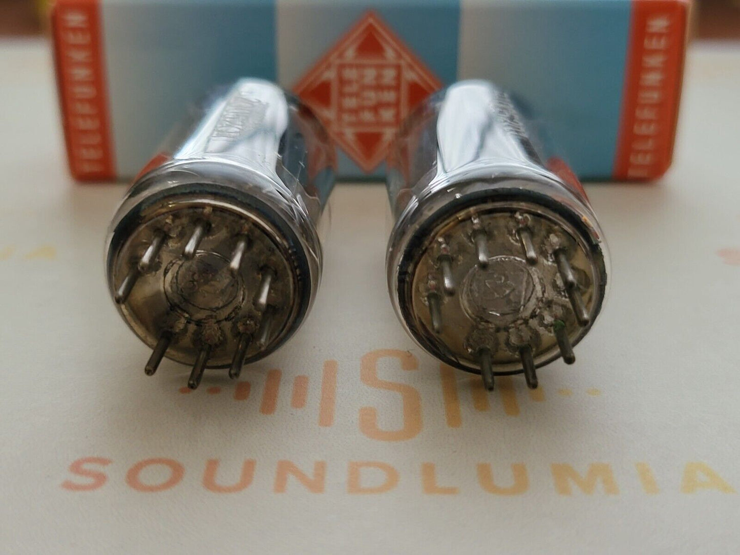 Telefunken ECC83 Smooth Plates Matched Pair ◇ Bottom - Berlin 1965 - Same Code