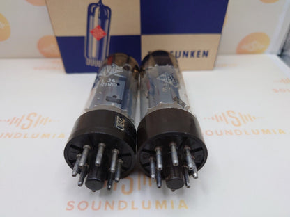 Telefunken EL34 6CA7 OO Getter 5-Slot Plates Anode Wings Matched Pair - Ulm '60s