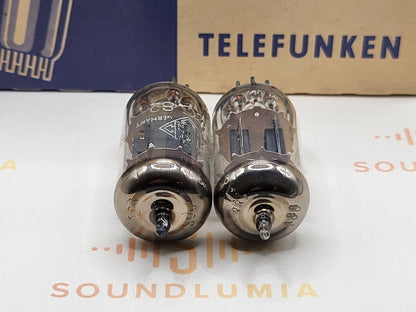 Telefunken ECC82 12AU7 Ribbed Plates ◇ Bottom Matched Pair - Berlin '55 - NOS+