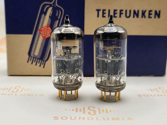 Telefunken E88CC = 6922 Matched Pair ◇ Bottom - Ulm 1968 - Strong NOS