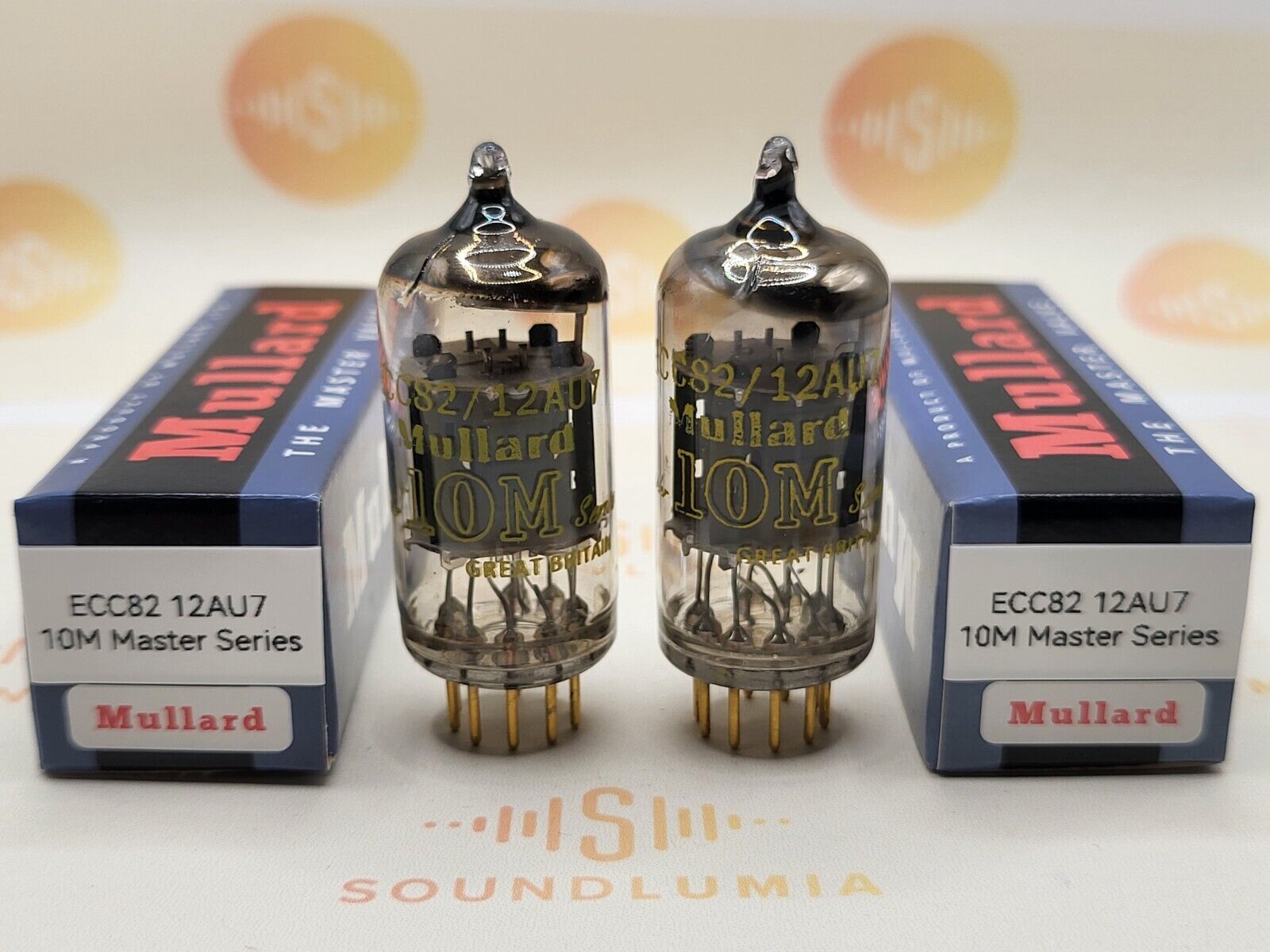 2x Mullard 12AU7 ECC82 Short Plates Gold Pin - 10M Master Series -  Blackburn '61 | Soundlumia