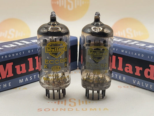 Mullard 12AU7 ECC82 Matched Pair - BVA Yellow Label - Blackburn 1962/64 Gf1