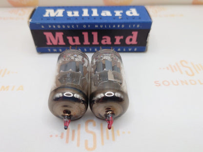 2x Mullard E88CC/01 = CV2493 O-Getter Red Tip - Gt. Britain 1950s - Near NOS