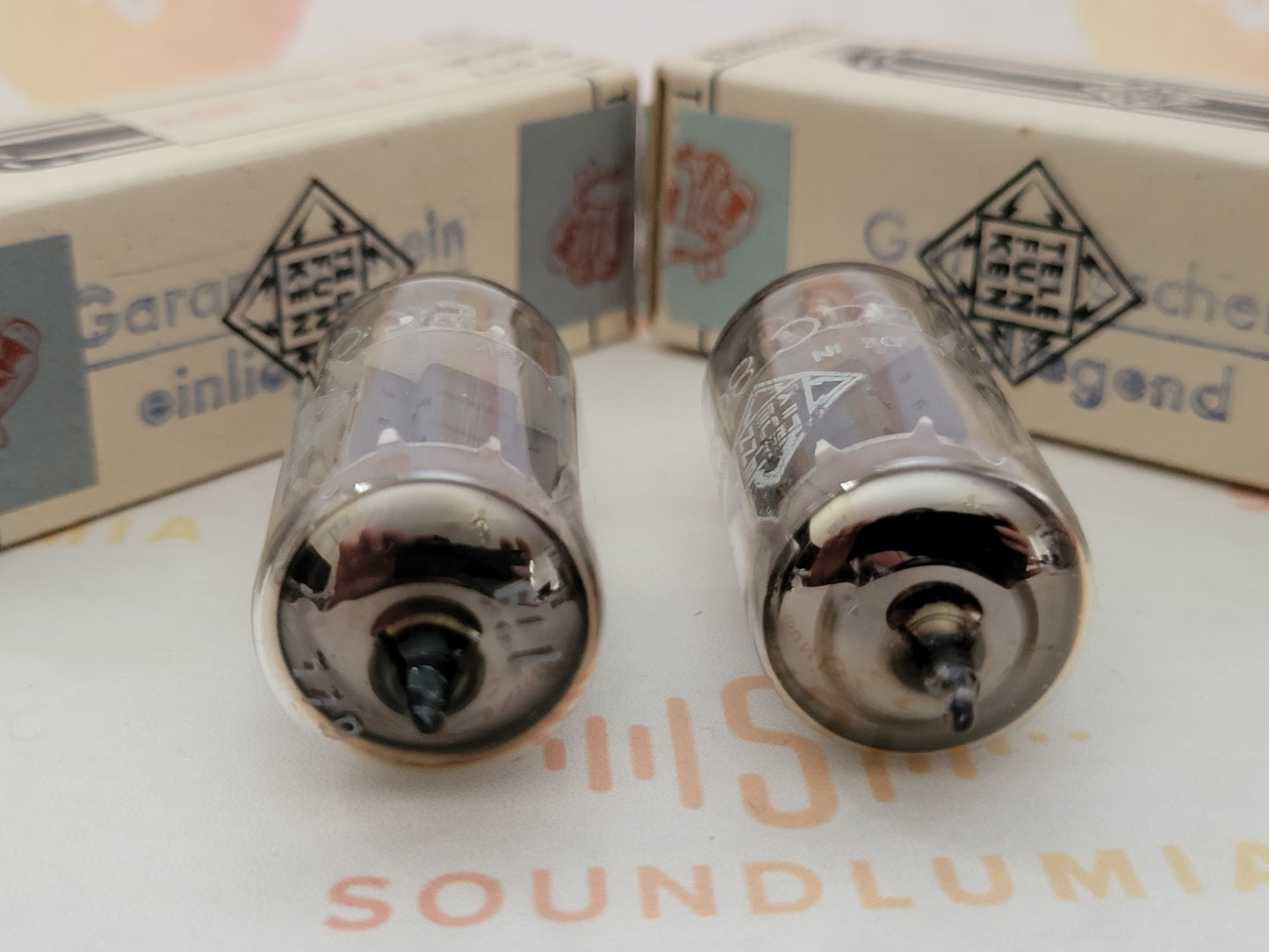 Telefunken ECC802S (ECC82++) Matched Pair Orig. Box ◇ Bottom - Ulm, 1963 - NOS