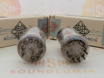 Telefunken ECC802S (ECC82++) Matched Pair Orig. Box ◇ Bottom - Ulm, 1963 - NOS