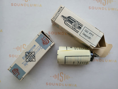 Telefunken ECC802S (ECC82++) Matched Pair Orig. Box ◇ Bottom - Ulm, 1963 - NOS