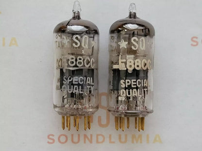 2x Philips Miniwatt SQ E88CC 6922 D-getter Pinched Waist - Holland '57/'58 7L3