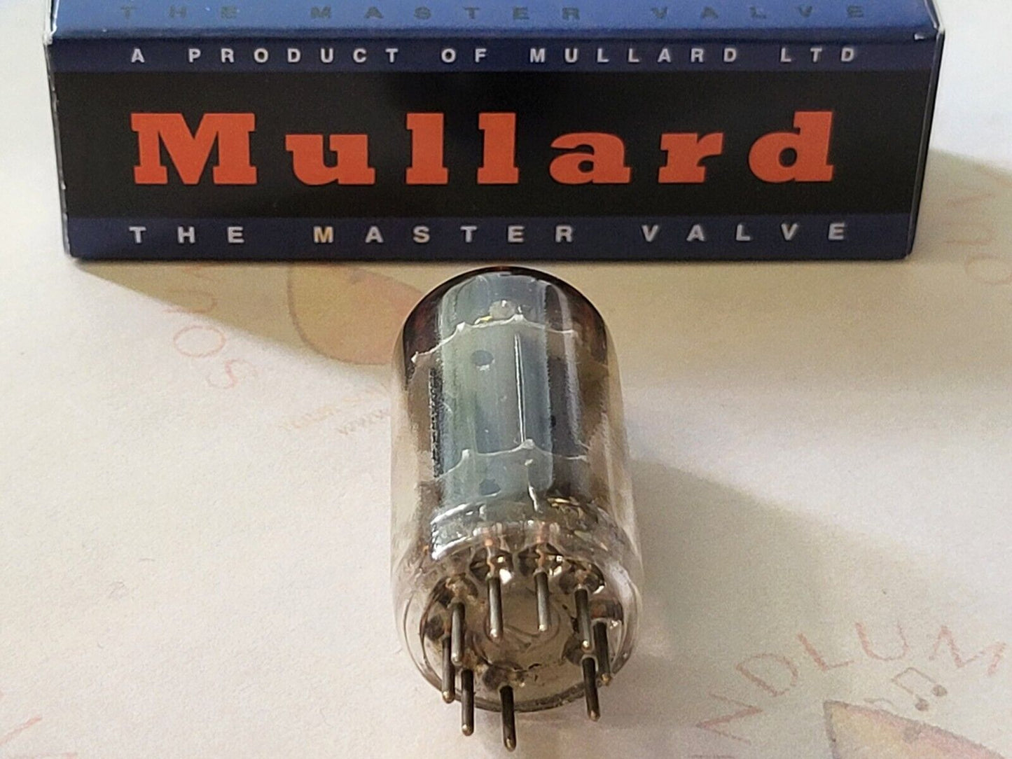 Mullard B329 ECC82 12AU7 Long Plates Wrinkled Glass - Mitcham 1958 K61 - Strong