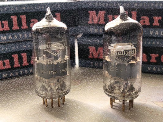 Mullard E88CC Matched Pair Wrinkled Glass - Mitcham 1958 7L0 - Same code - NOS