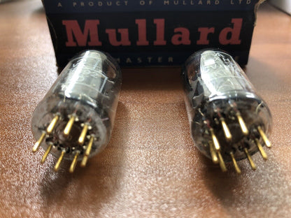 Mullard CV2492 E88CC Preamp Tubes Matched Pair w/ Blue Tip - Mitcham 1960s - NOS